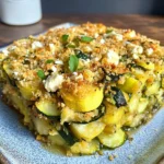 Baked Zucchini, Spinach, and Feta Casserole