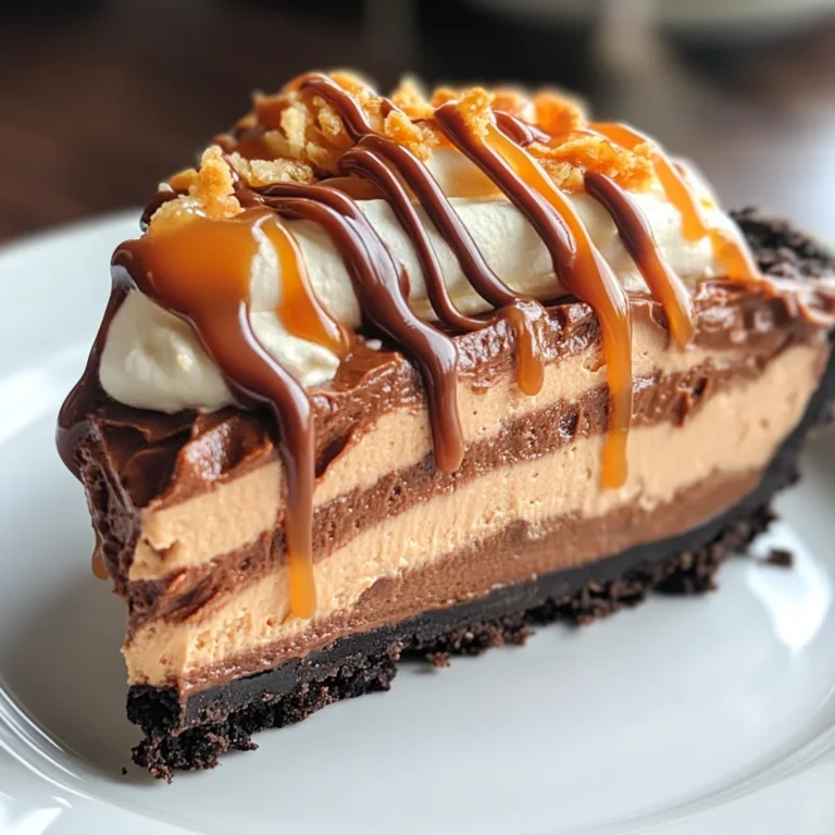 Chocolate Peanut Butter Caramel Mousse Pie