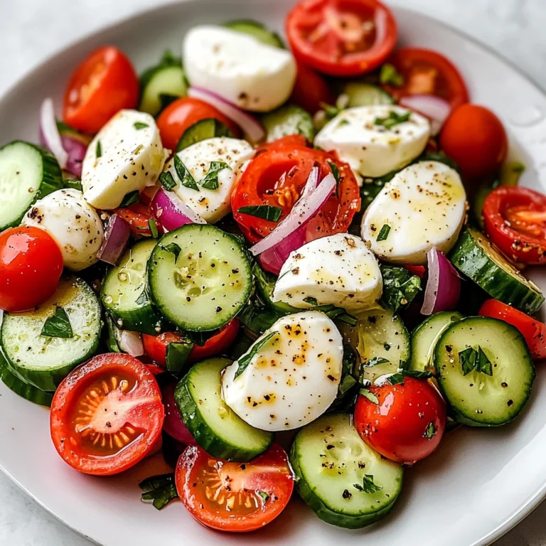 Fresh Cucumber Caprese Salad