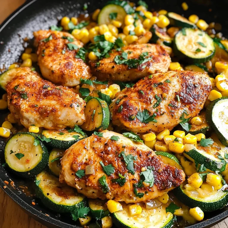 Garlic Butter Chicken with Zucchini and Corn - One-Pan, 30-Minute Meal