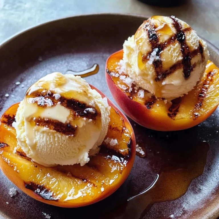 Grilled Peaches with Vanilla Ice Cream