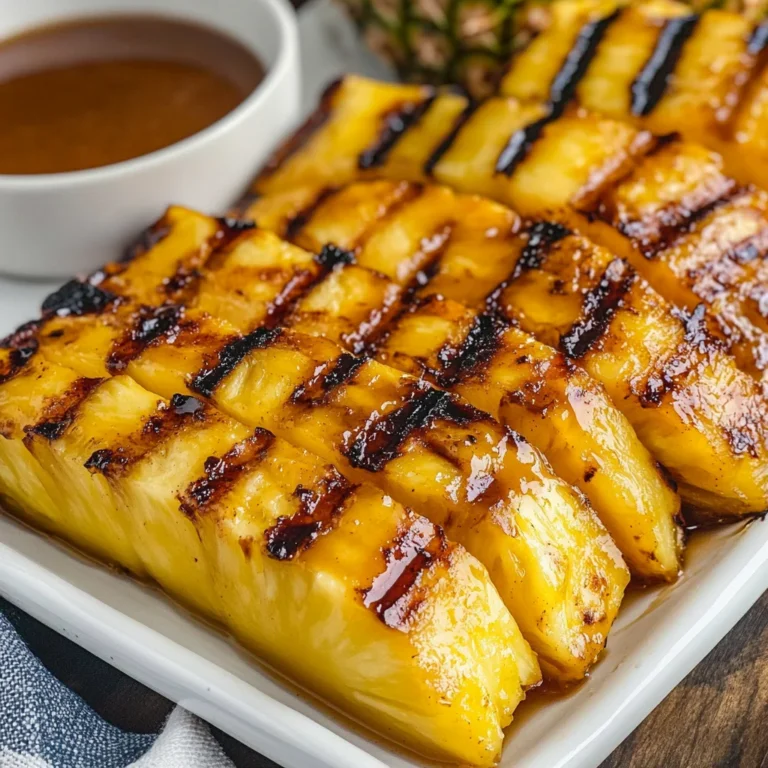 Grilled Pinapple with Cinnamon Honey Drizzle