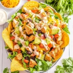 Loaded Chicken Taco Salad with Creamy Lime-Cilantro Dressing