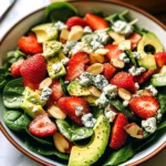 Strawberry Avocado Spinach Salad with Poppyseed Dressing