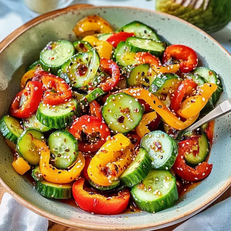 Viral TikTok Cucumber & Bell Pepper Salad