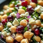 Feta & Cranberry Chickpeas with Lemon Vinaigrette