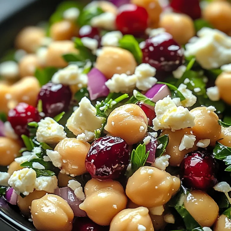 Feta & Cranberry Chickpeas with Lemon Vinaigrette