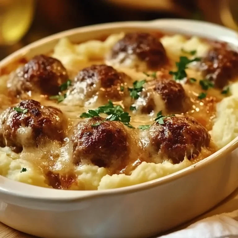 Meatball & Mashed Potato Bake
