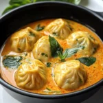 Soup Dumplings in Thai Red Curry Sauce