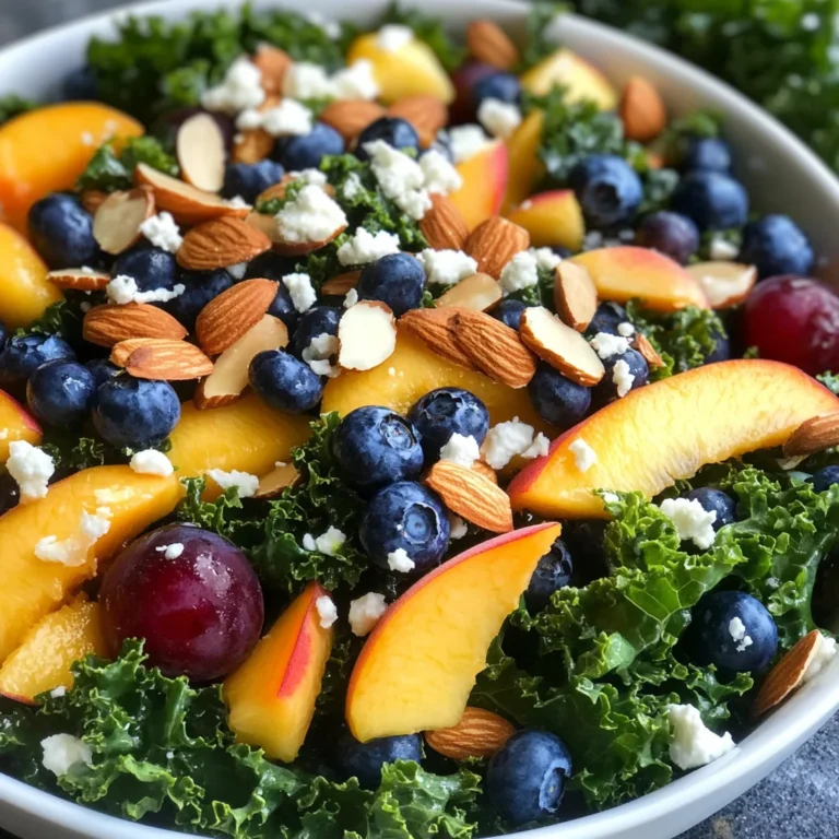 Summer Peach & Blueberry Kale Salad