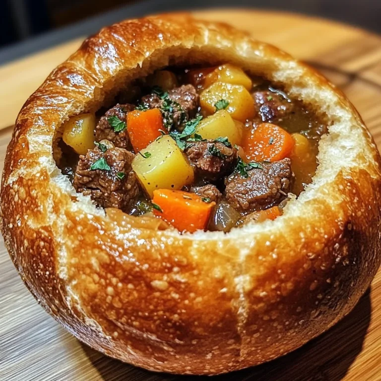 Beef Stew in Bread Bowls