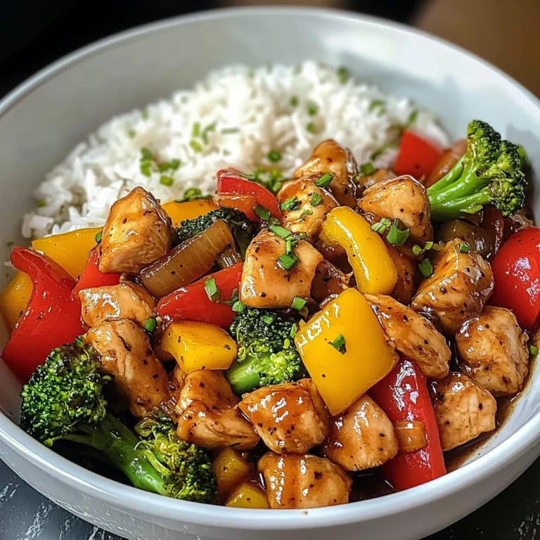 Garlic Chicken Stir-Fry Bowl with Broccoli Rice