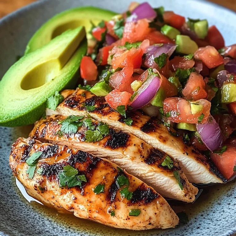 Grilled Chili-Lime Chicken with Avocado & Red Onion Salsa