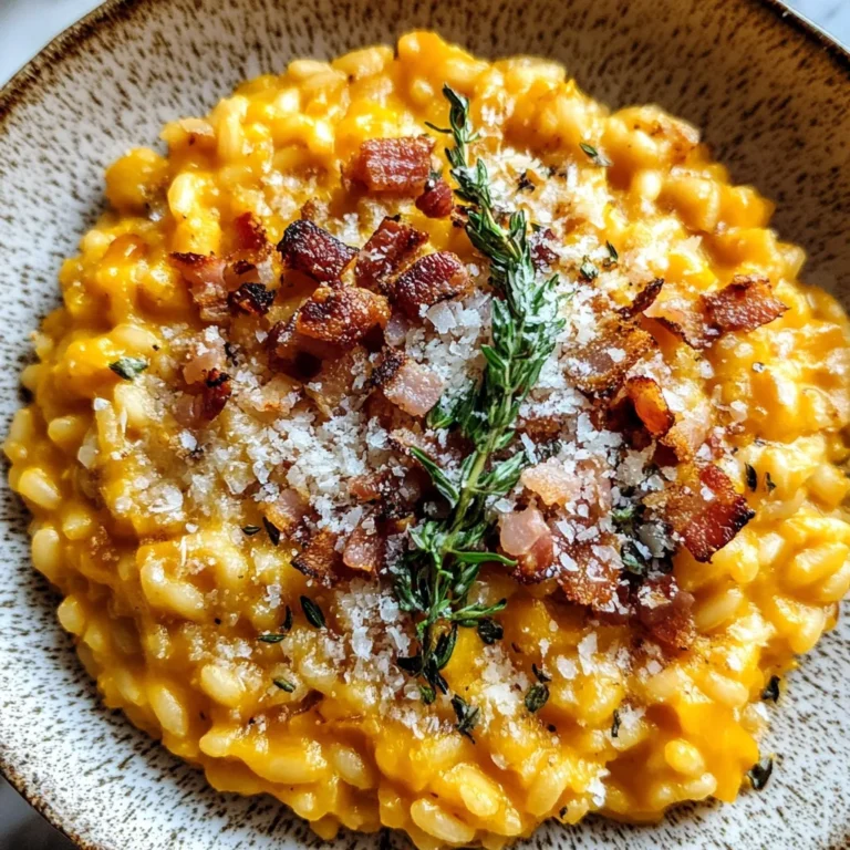 Pumpkin Risotto with Turkey Bacon & Parmesan