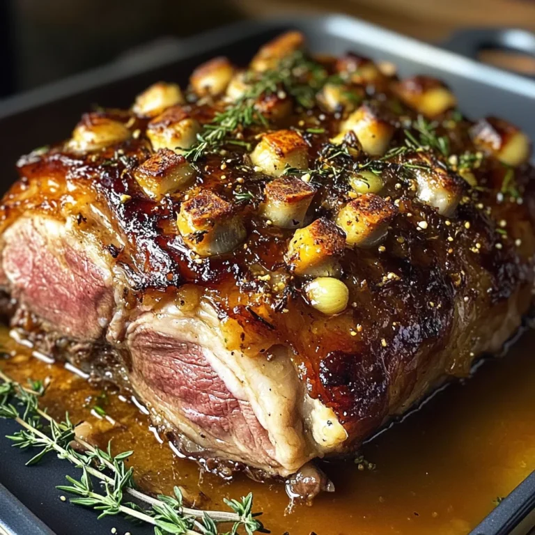 Slow-Roasted Lamb Shoulder with Honey-Garlic Mustard Glaze