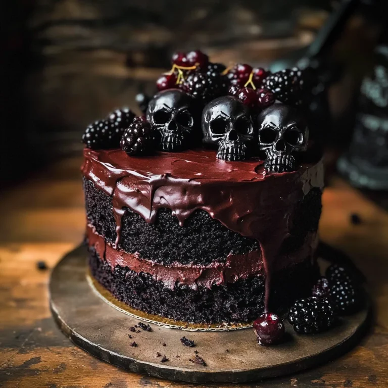 Spooky Black Velvet Halloween Cake