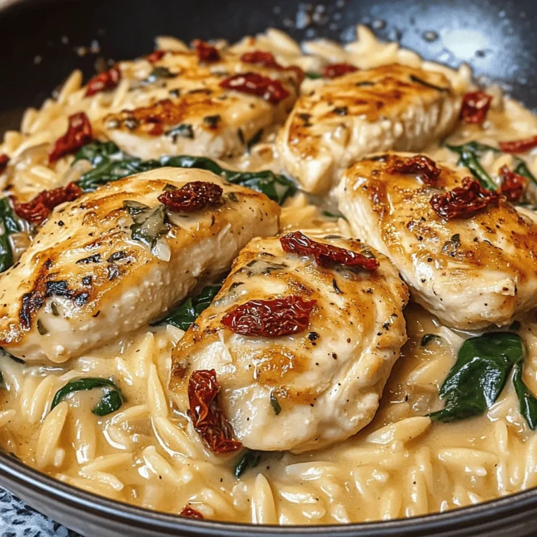 Creamy Tuscan Chicken with Orzo