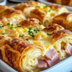 Ham and Cheese Croissant Breakfast Casserole