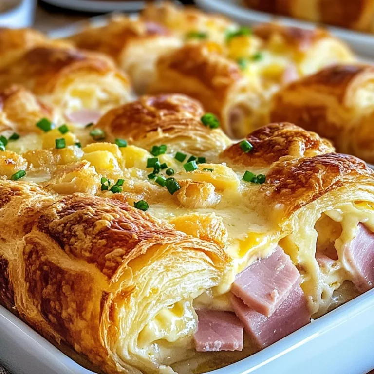 Ham and Cheese Croissant Breakfast Casserole