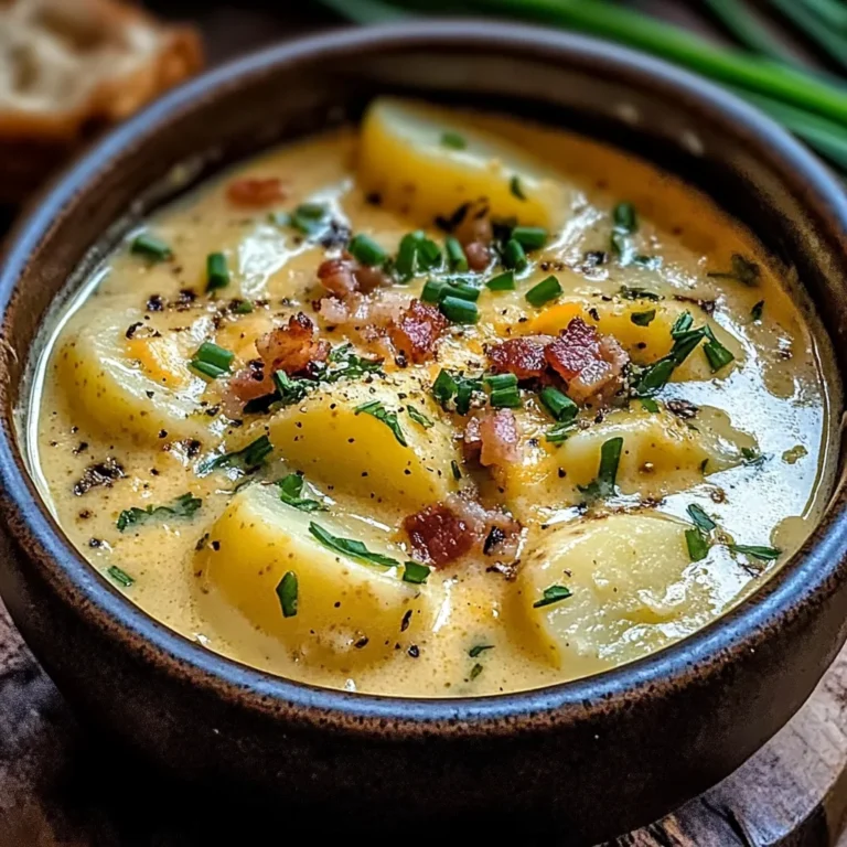 Hearty Cheddar Garlic Herb Potato Soup Recipe
