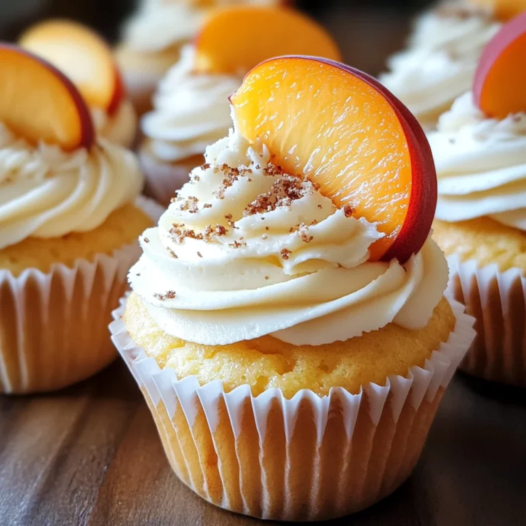 Honey Peach Cream Cheese Cupcakes
