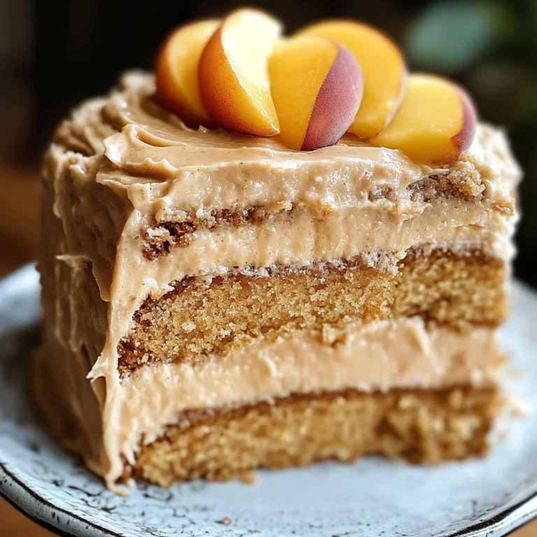 Peach Cake with Brown Sugar Frosting