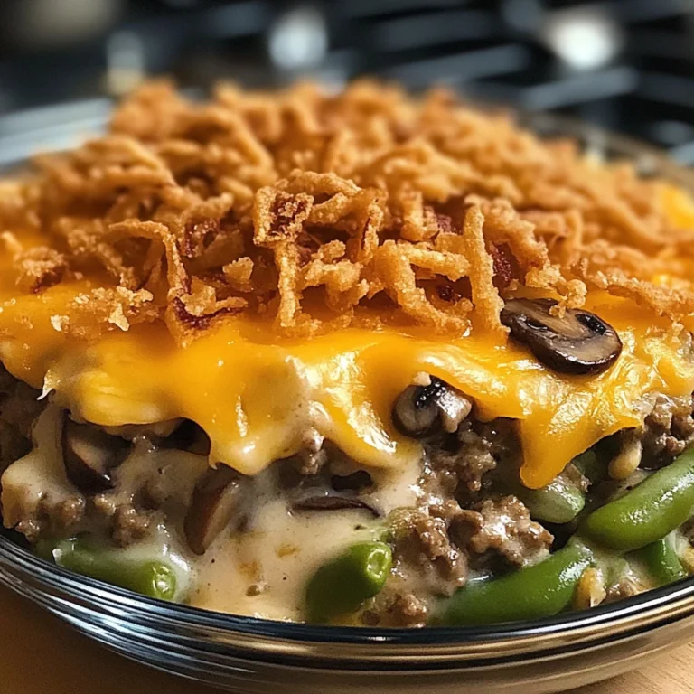 chicken hamburger Green Bean Casserole with Mushrooms made easy!